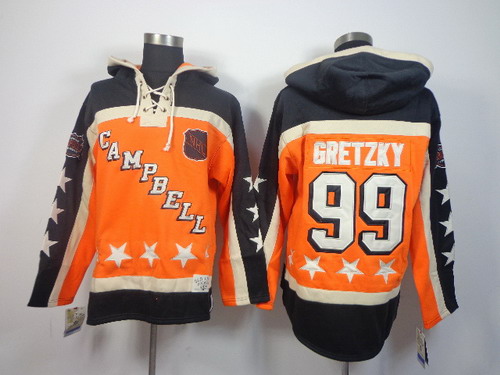 Edmonton Oilers #99 Wayne Gretzky Orange All-Star Old Time Hockey Hoody